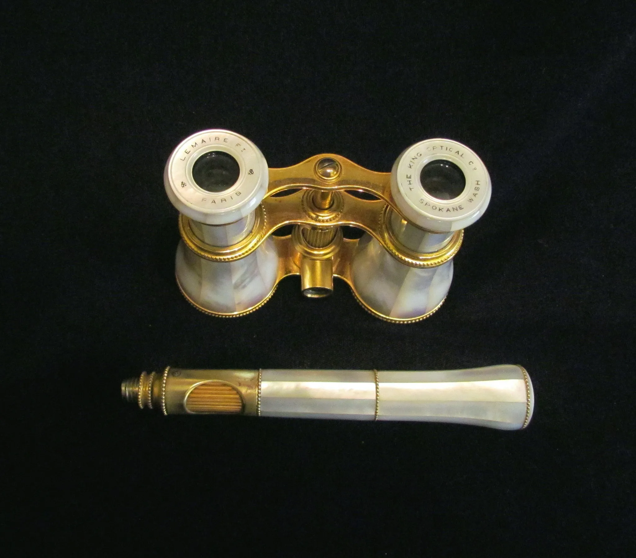 LeMaire Fi Opera Glasses 1800s Paris Mother Of Pearl Theater Glasses MOP Binoculars Mint Condition