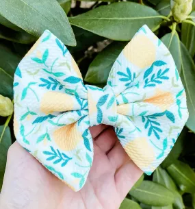 Lemon Liverpool Fabric Bow Headband | Hair Clip