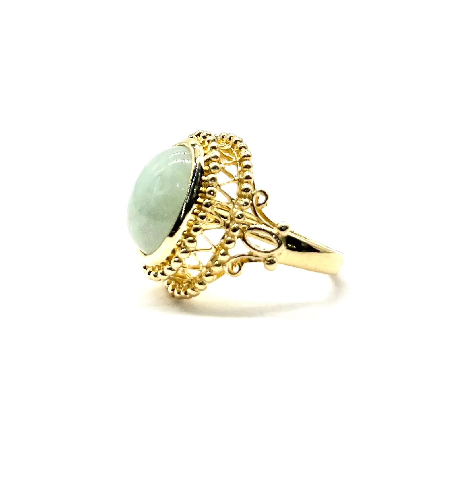 Light Green Jade Framed Ring