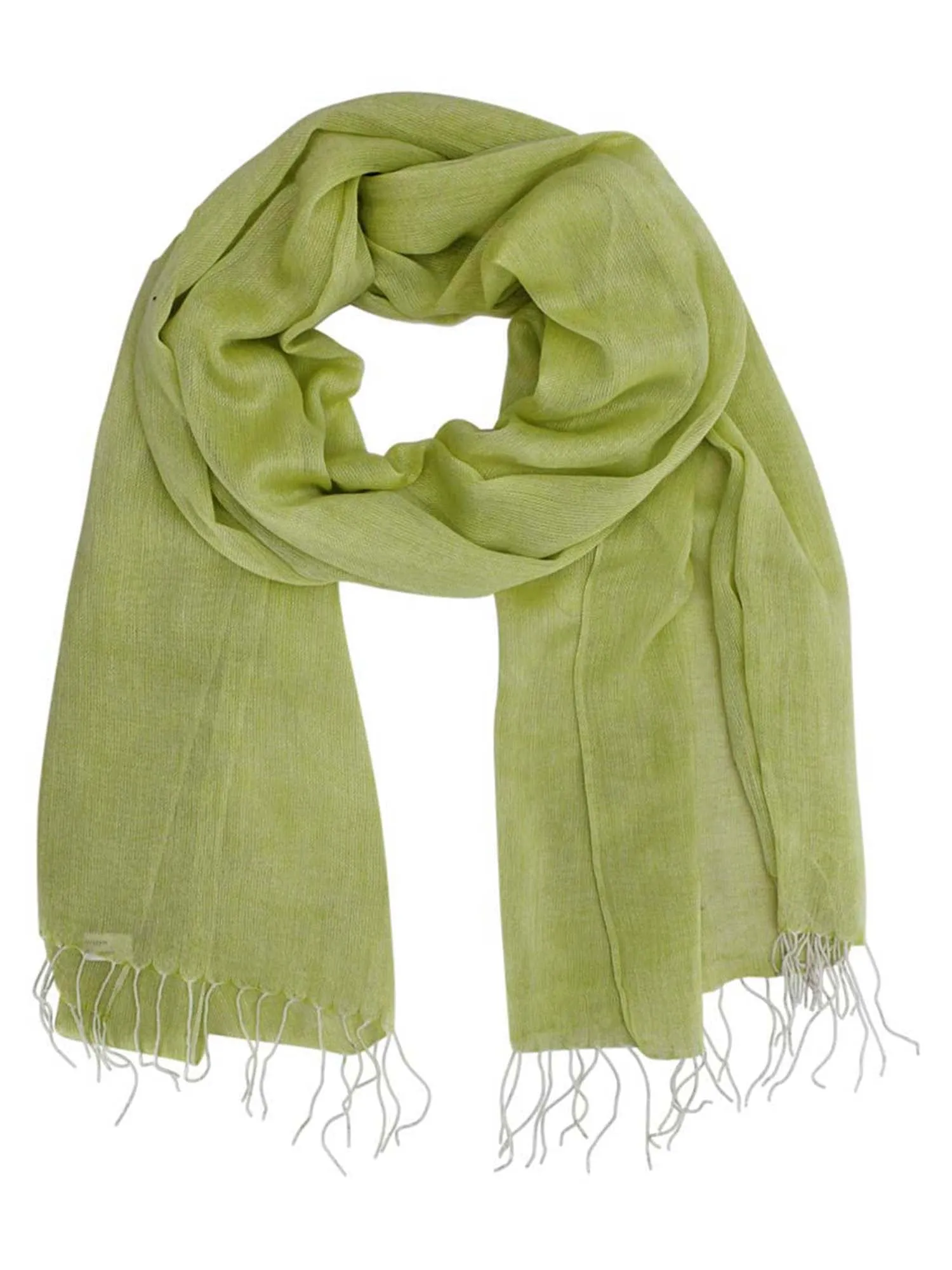 Linen Lightweight Scarf Shawl With Fringe