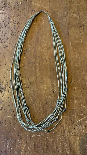 Liquid Silver Necklace- 10 strand