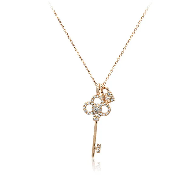 Lock & Key Cubic Zirconia Necklace