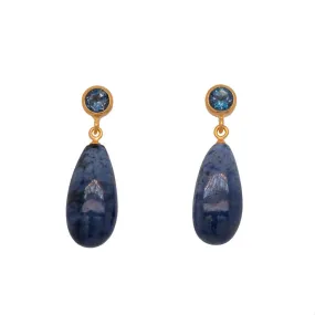 London Blue Topaz & Dumortiorite 24K Gold Vermeil Earrings