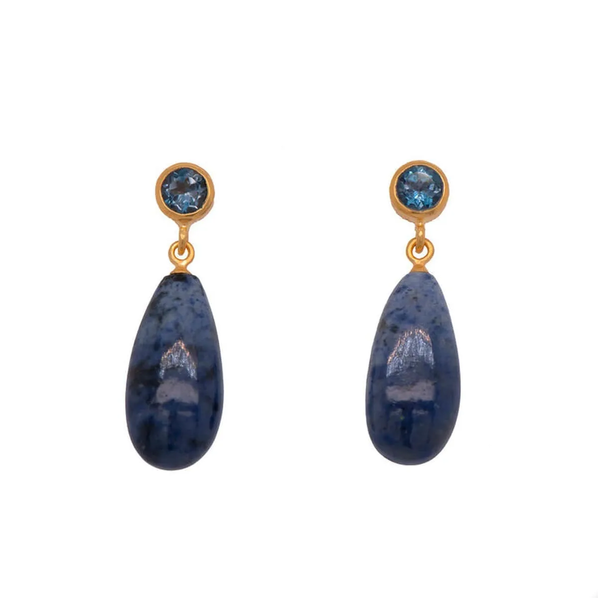 London Blue Topaz & Dumortiorite 24K Gold Vermeil Earrings