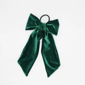 long giant velvet bow hair elastic ponytail holder