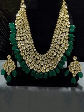 Long Multi Layered Abstract Kundan Necklace