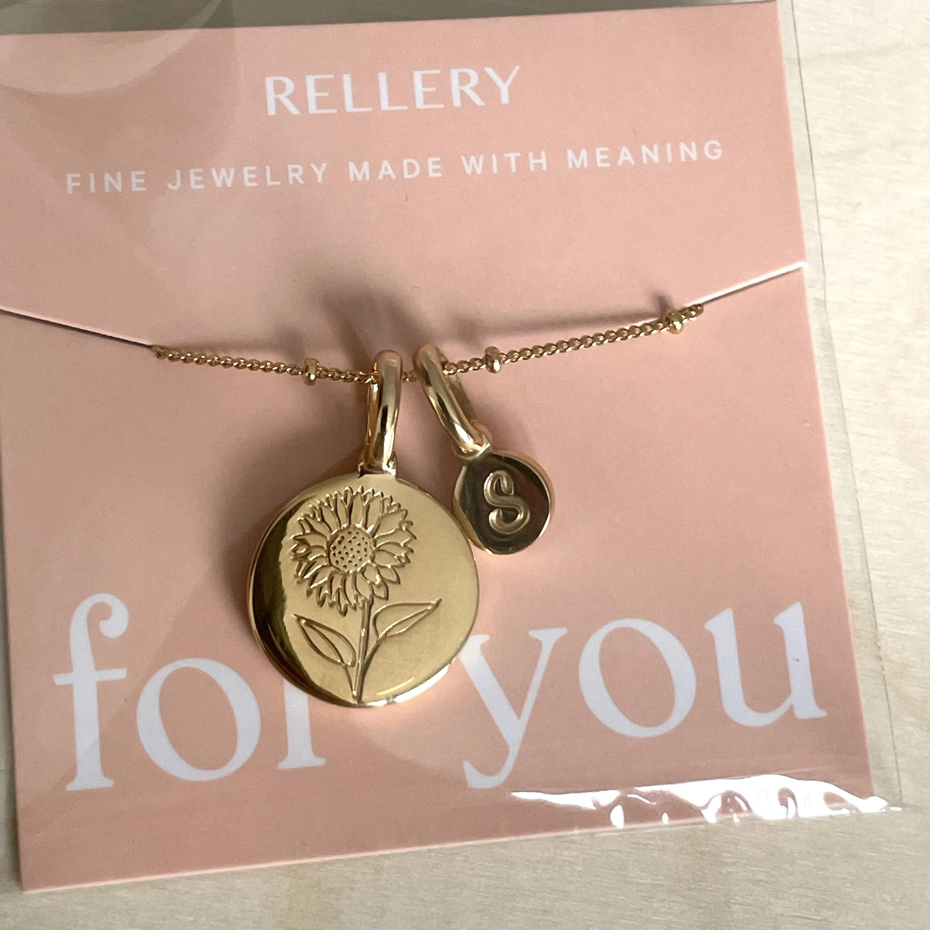 Lotus Necklace With Initial - July Flower