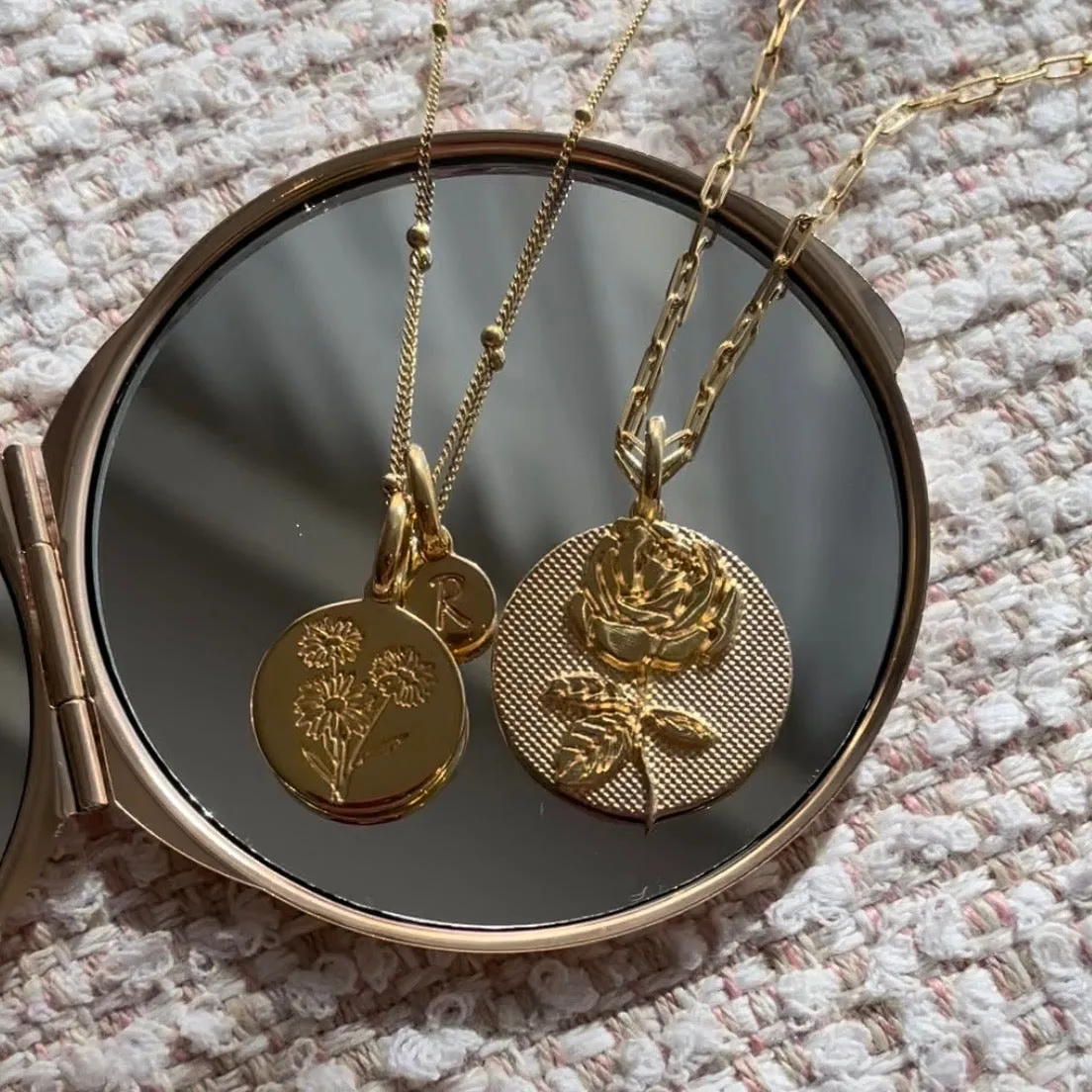 Lotus Necklace With Initial - July Flower