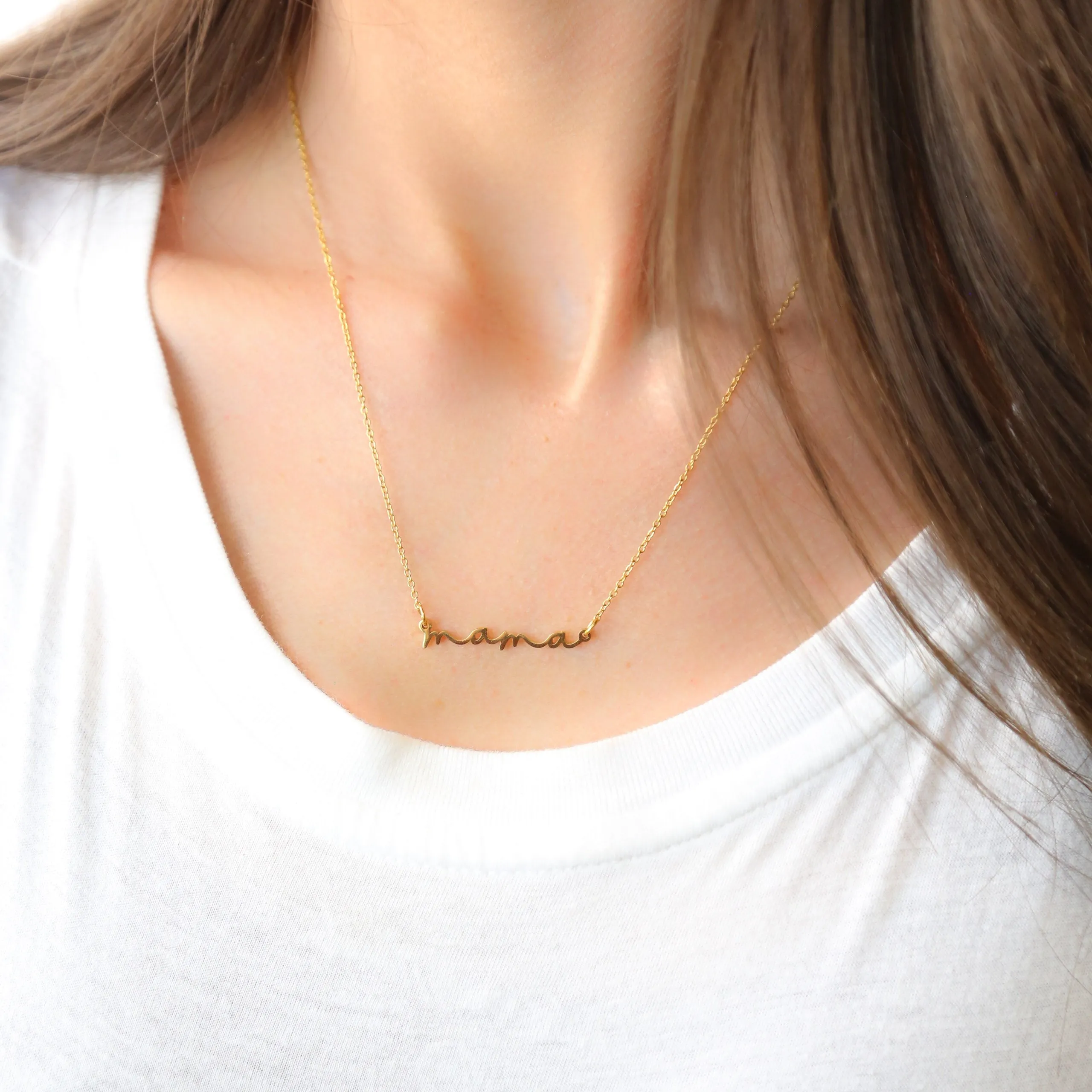 MAMA - 18K Gold Plated Thin Elegant Necklace