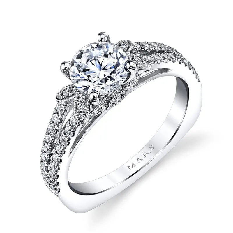 Mars 14K White Gold 0.37ctw Diamond Engagement Semi-Mount (91563)