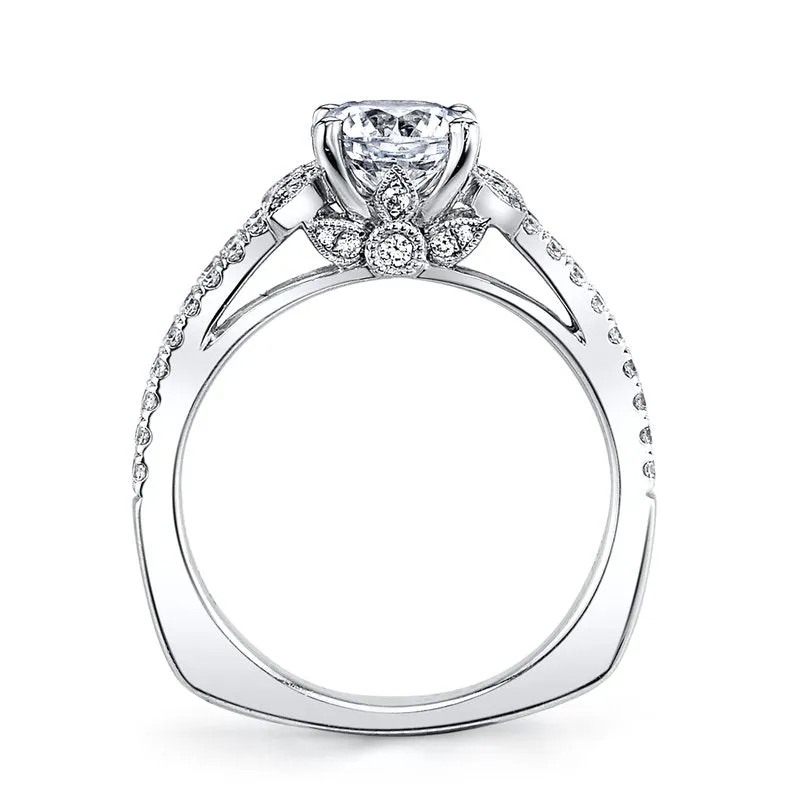 Mars 14K White Gold 0.37ctw Diamond Engagement Semi-Mount (91563)