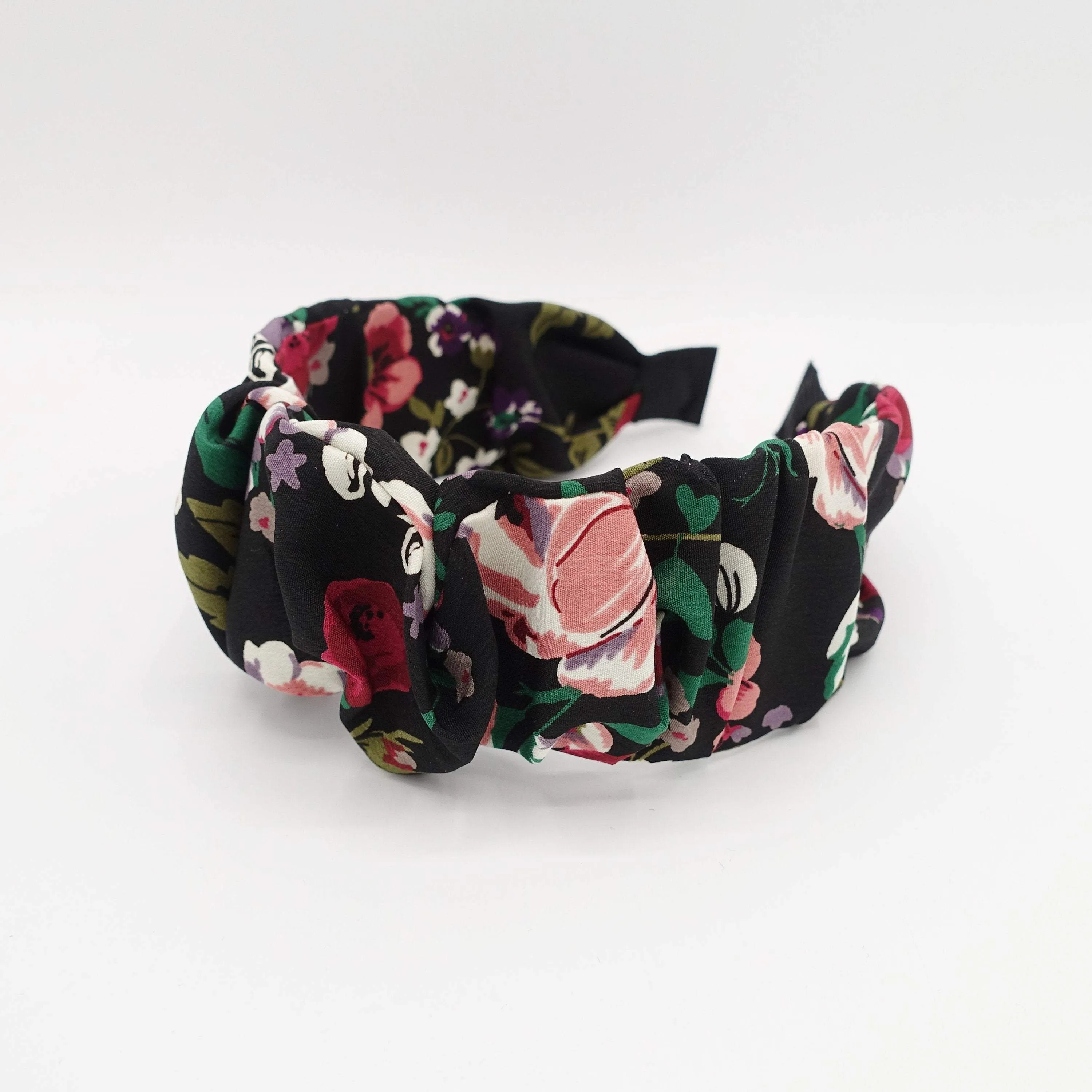 medium flower print headband pleated hairband colorful hair accessory for women