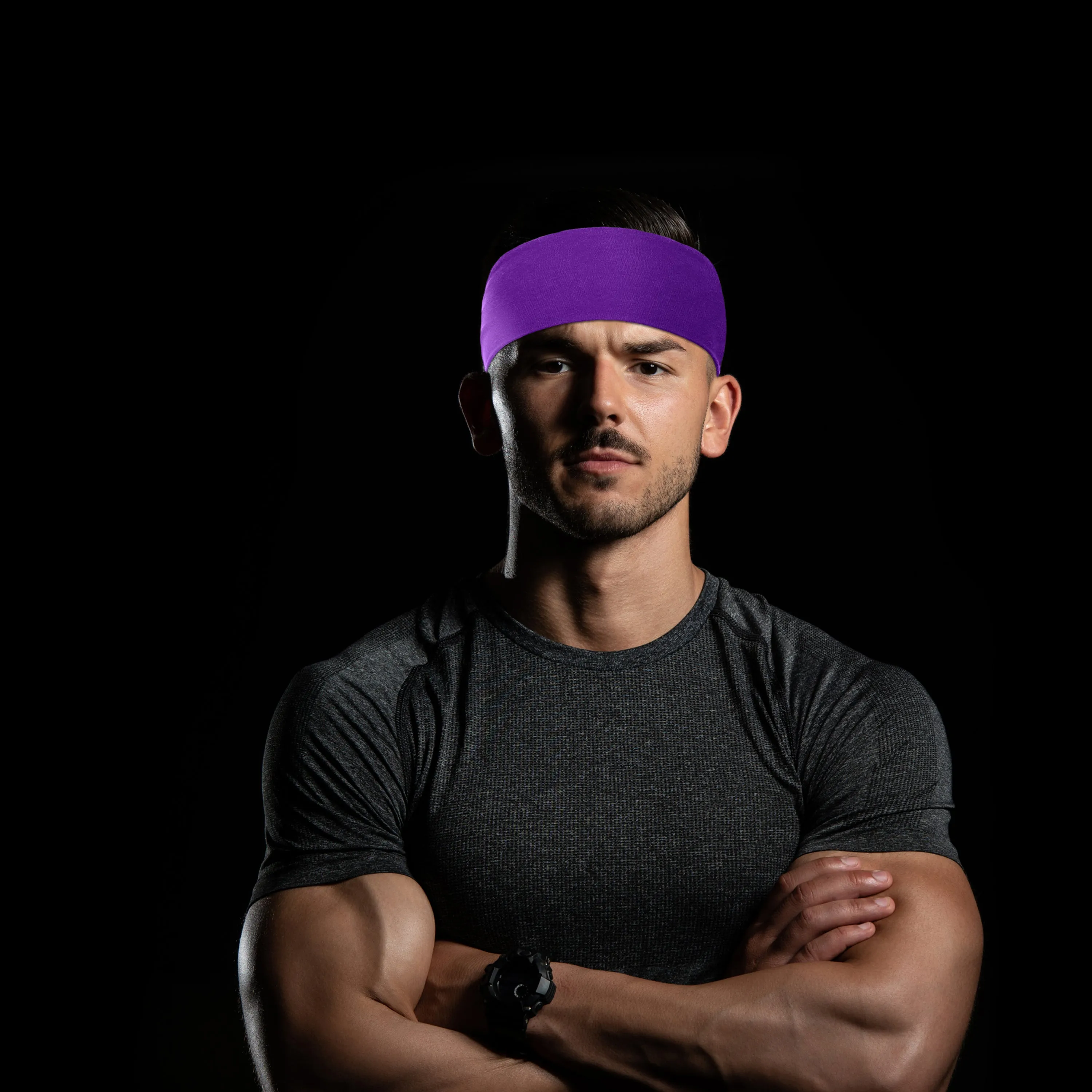 Men's Headbands Cotton Jersey 3" Wide Sports Fitness Yoga Made in the USA Magenta