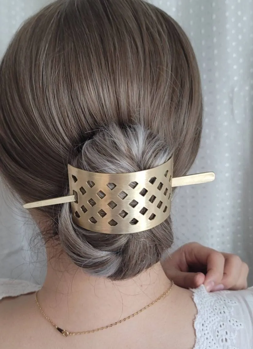 metal hair barrette with stick hair slide for women