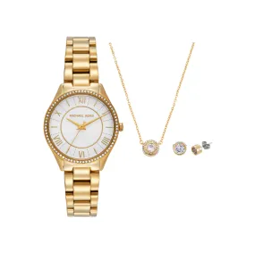 Michael Kors Lauryn Gold Tone Analogue Watch MK4849SET