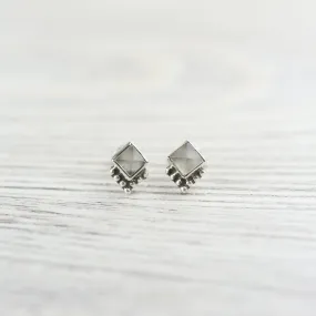 Midnight Moonstone Studs