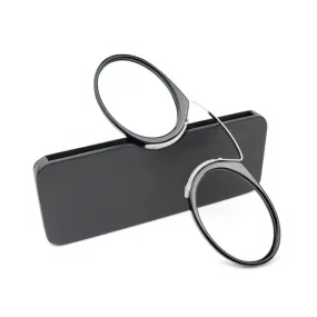 Mini Clip Nose Style Presbyopic Glasses without Temples, Positive Diopters: 1.00(Black)