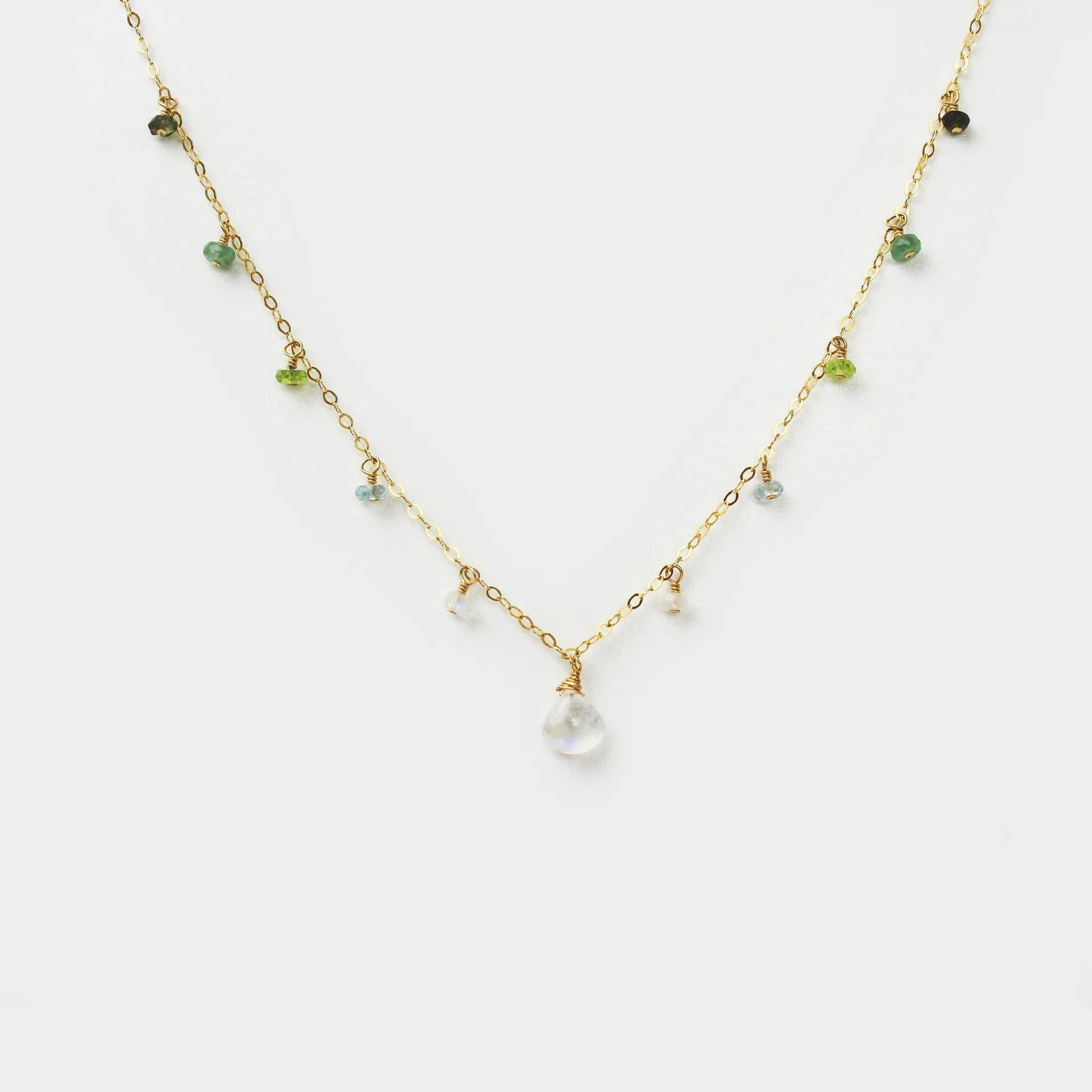 MiniDot Necklace: Shades of Green