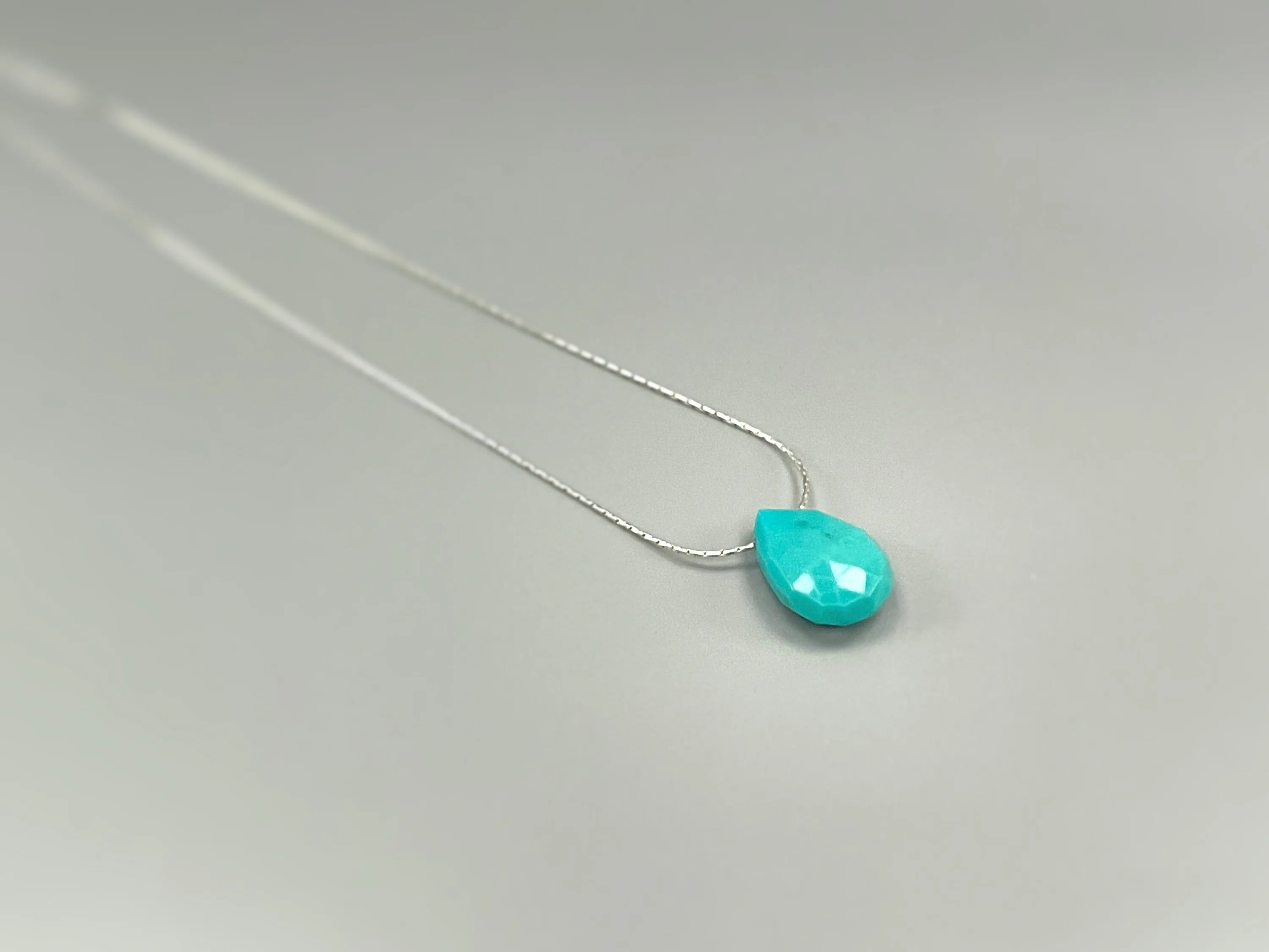 Minimalist Dainty Turquoise Necklace Sterling Silver Choker