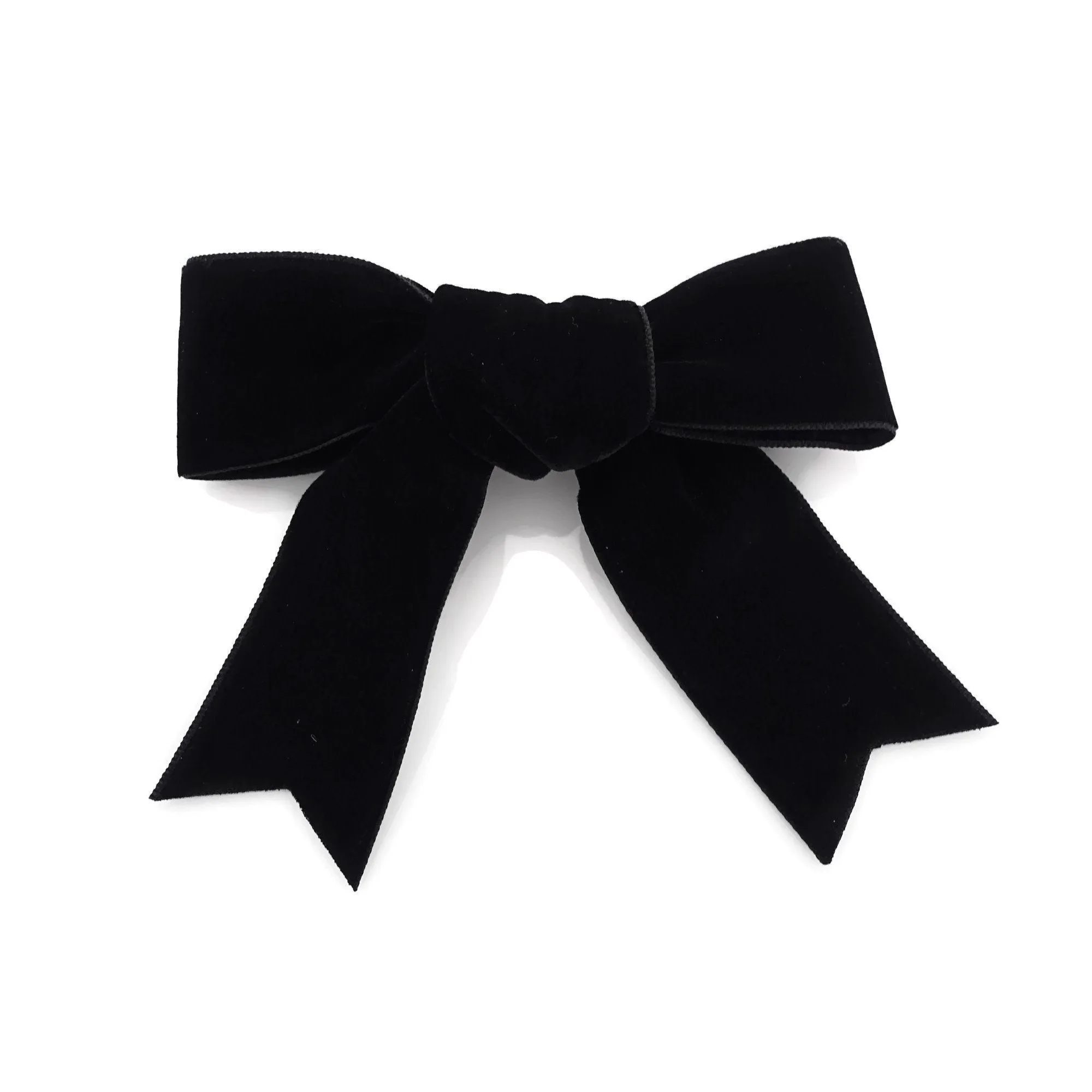 moderate black velvet tail bow french barrette 2 prong hair clip basic hair clip for women