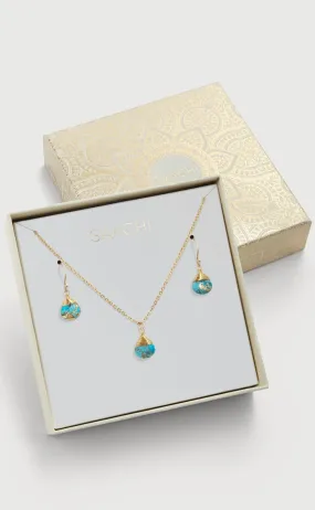 Mojave Raindrop Mini Earring And Necklace Set