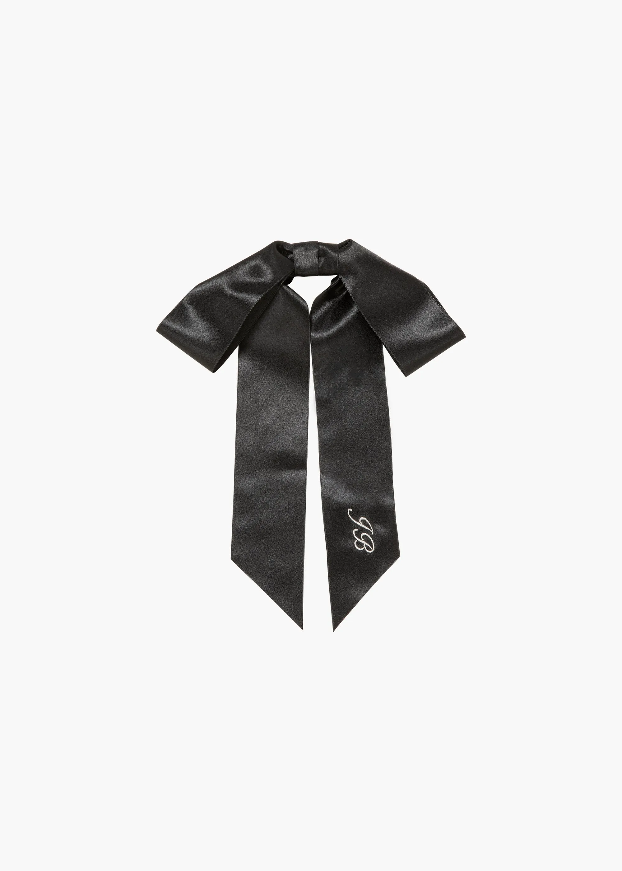 Monogram Adley Satin Bow Barrette -- Black