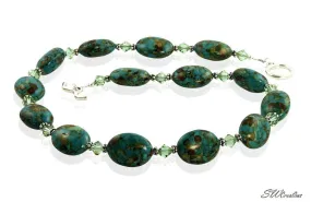 Mosaic Turquoise Crystal Beaded Necklace