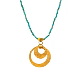 Nava Zahavi Yellow Gold Turquoise Elements Necklace