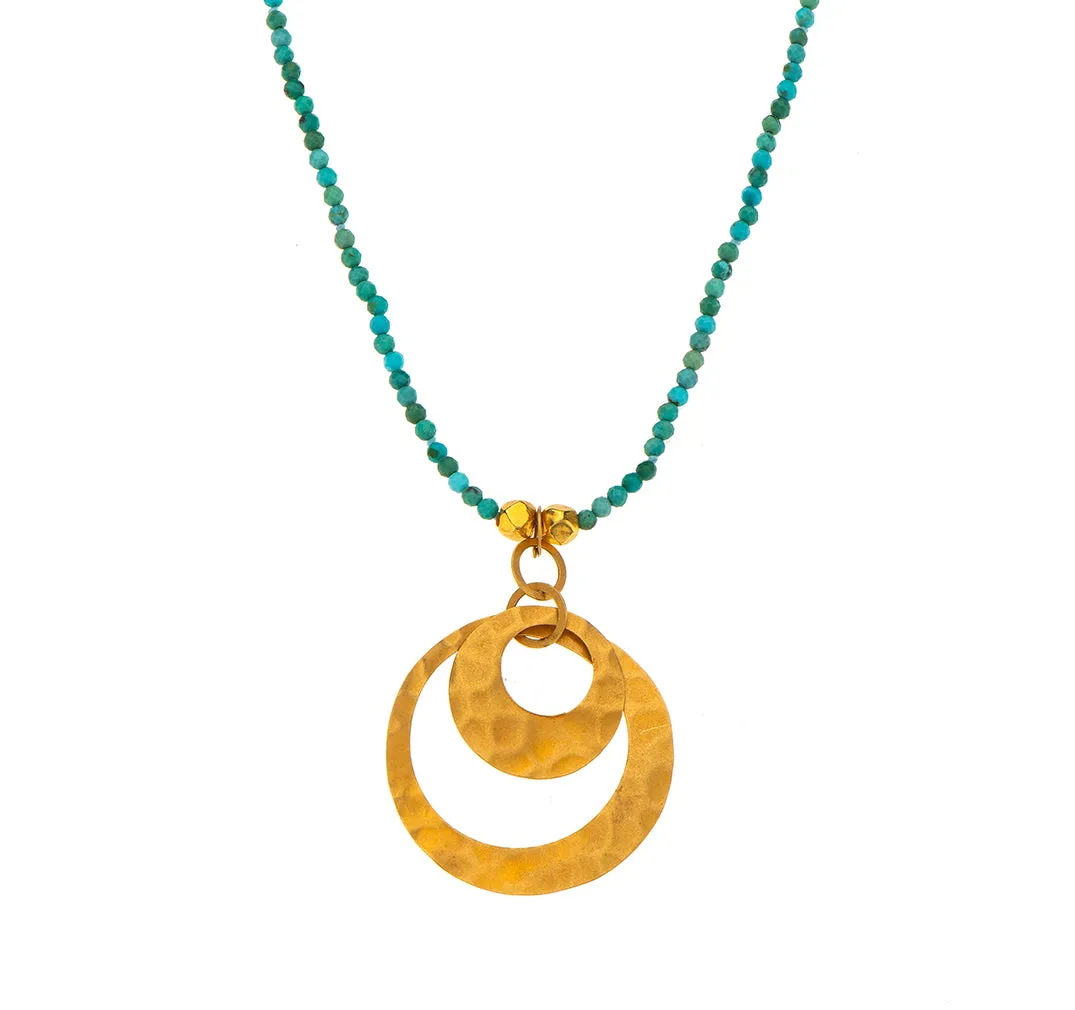 Nava Zahavi Yellow Gold Turquoise Elements Necklace