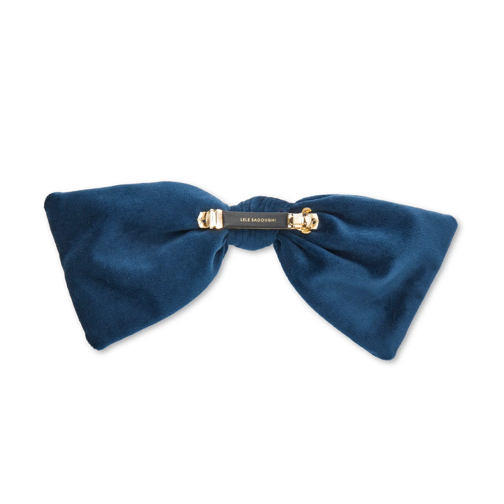 NAVY PALOMA CRYSTAL STAR HOLIDAY BOW BARRETTE