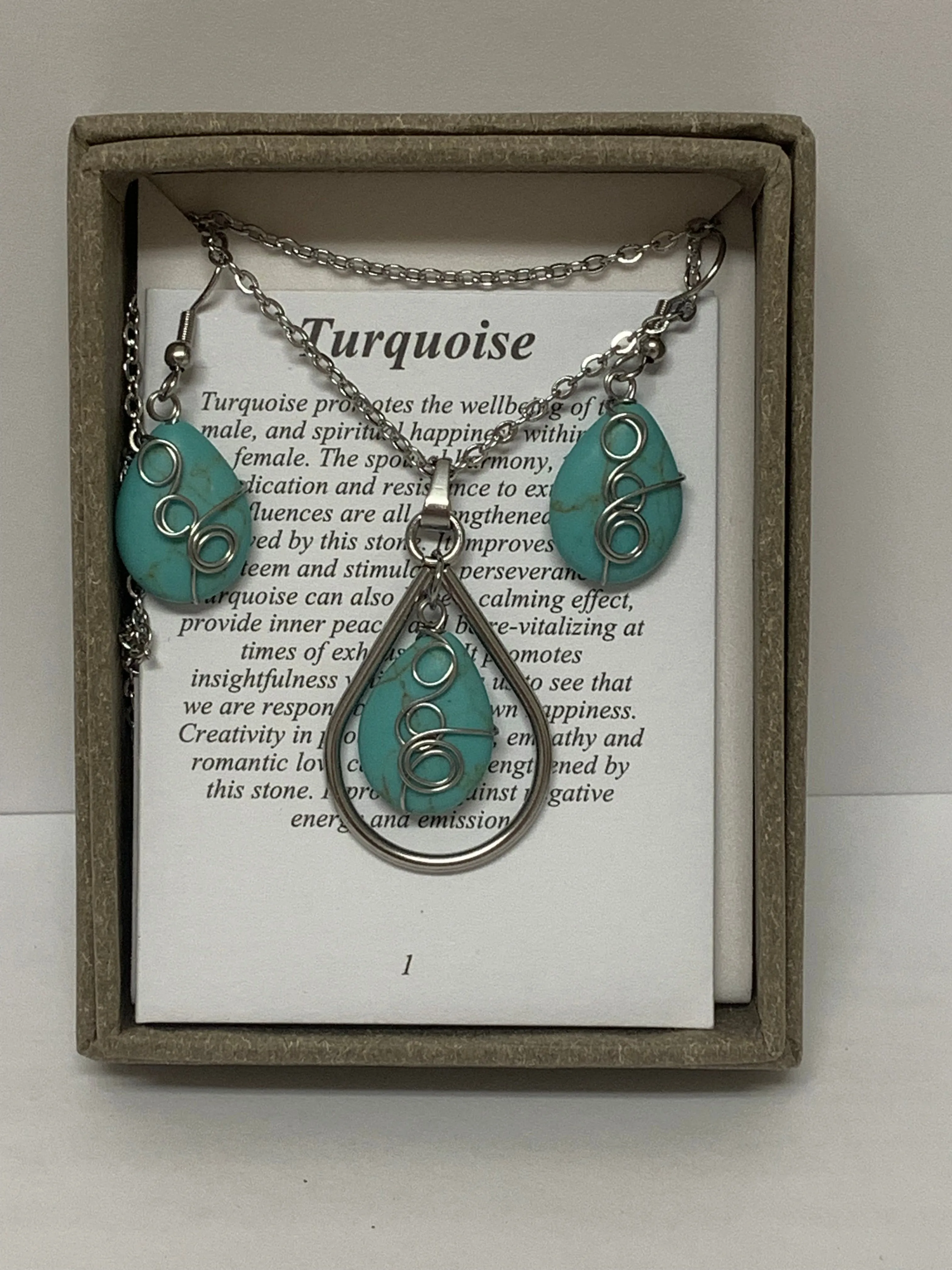 Necklace And Earring Set - Turquoise