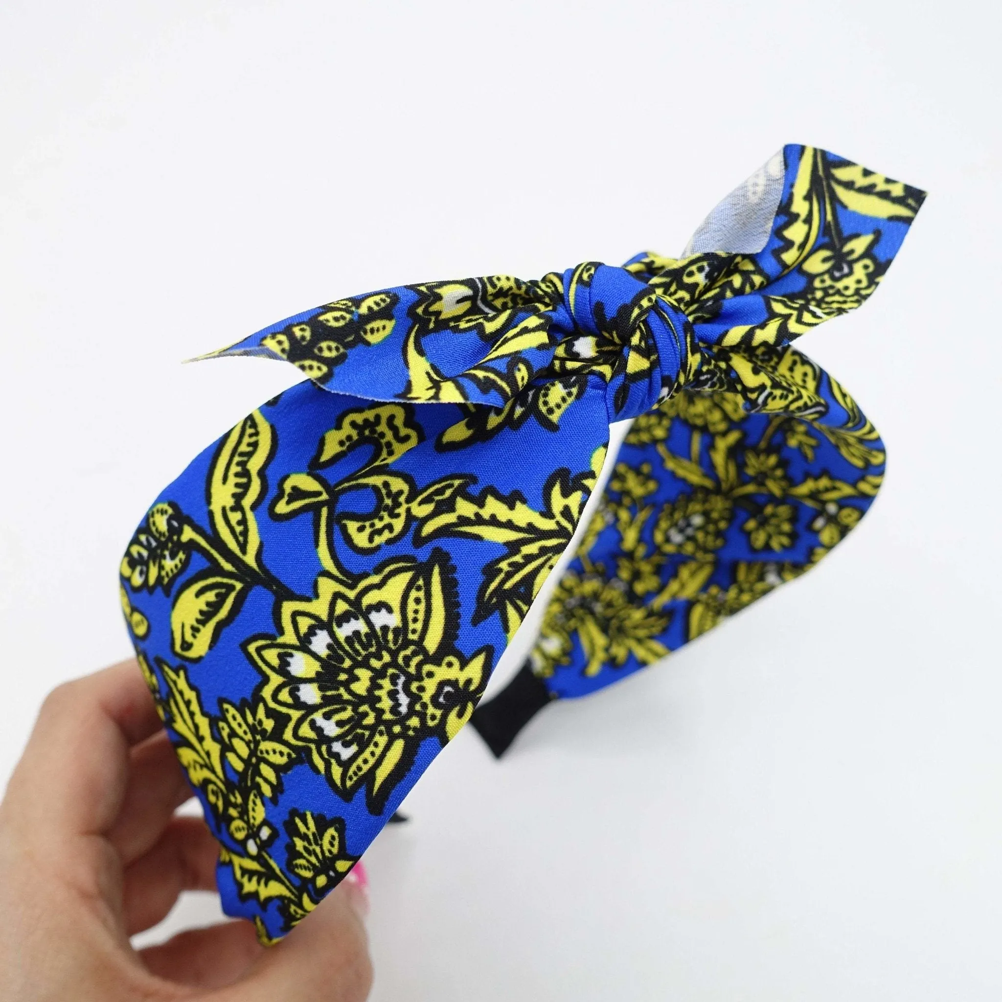 neon bow knot headband floral print hairband Summer headband for women