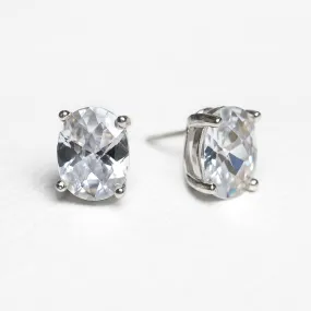 Noelle Solitaire Oval Stud Earrings