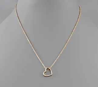 Open Heart Necklace - Gold