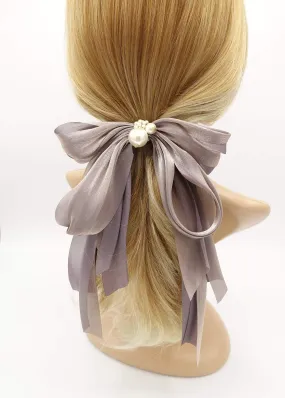 organza multi layered hair bow feminine style hair accessory