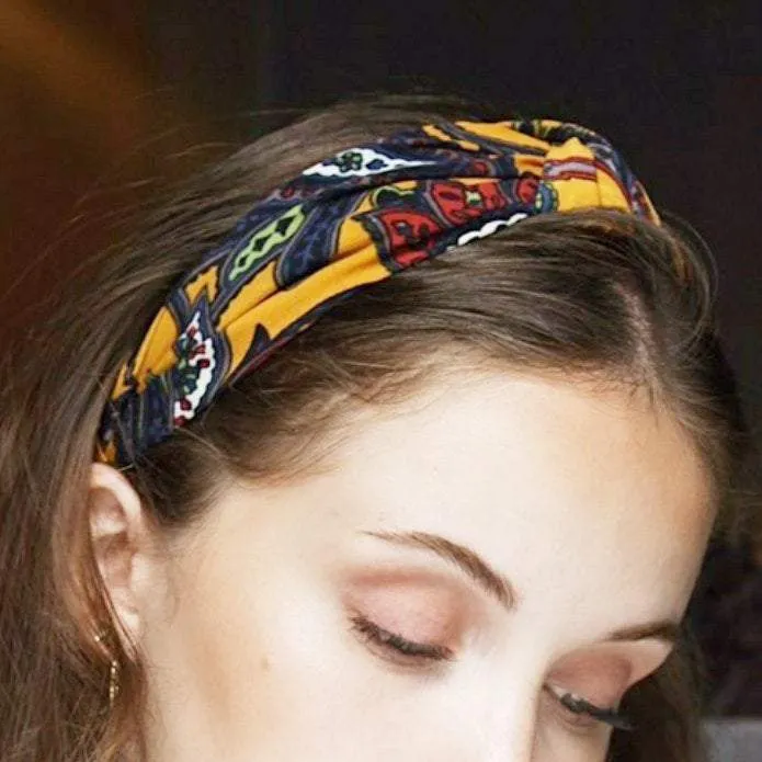 paisley print top knot headband knotted hairband hair accessory for women