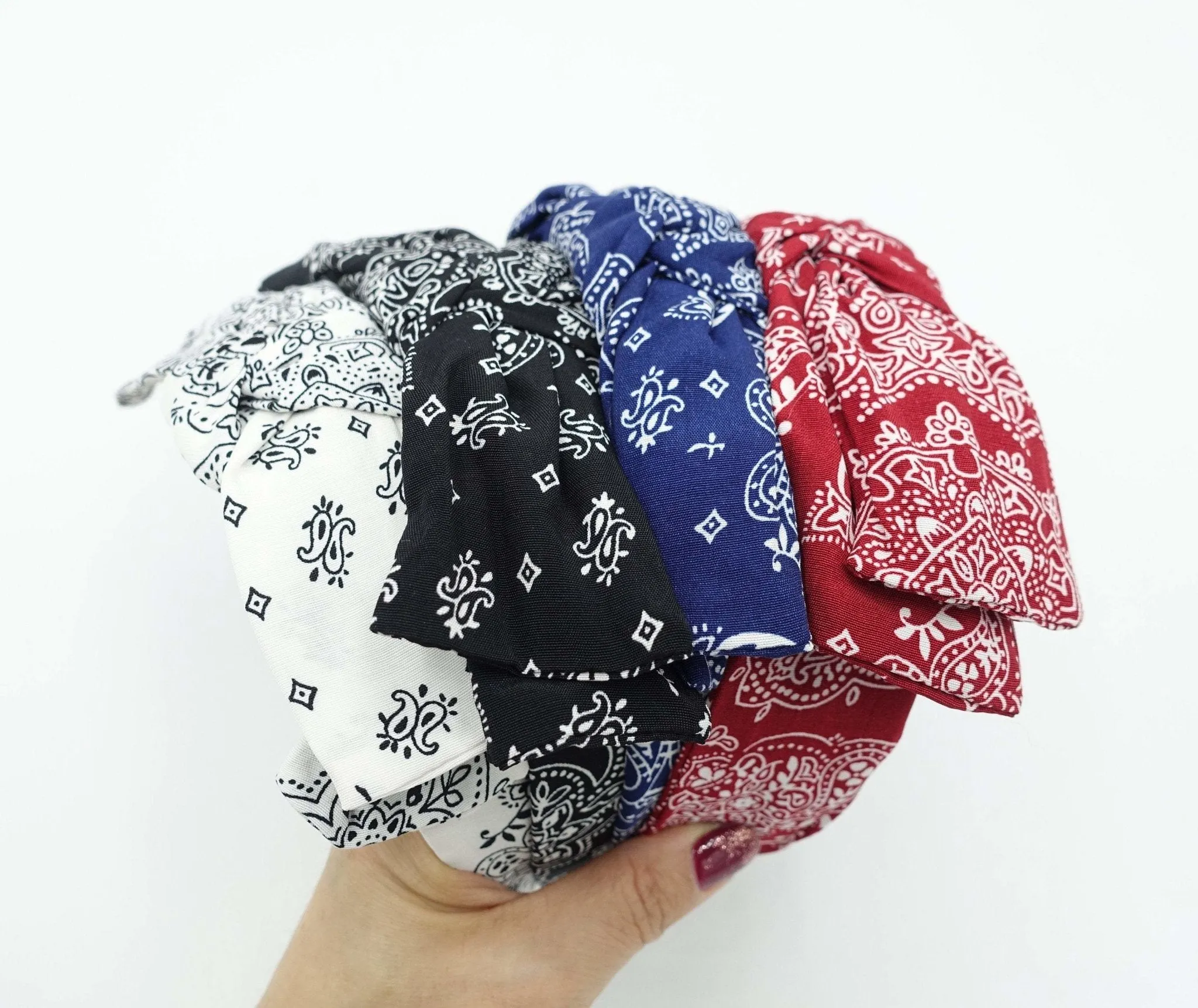 paisley wired bow headband layered bow hairband woman hair accessory for women