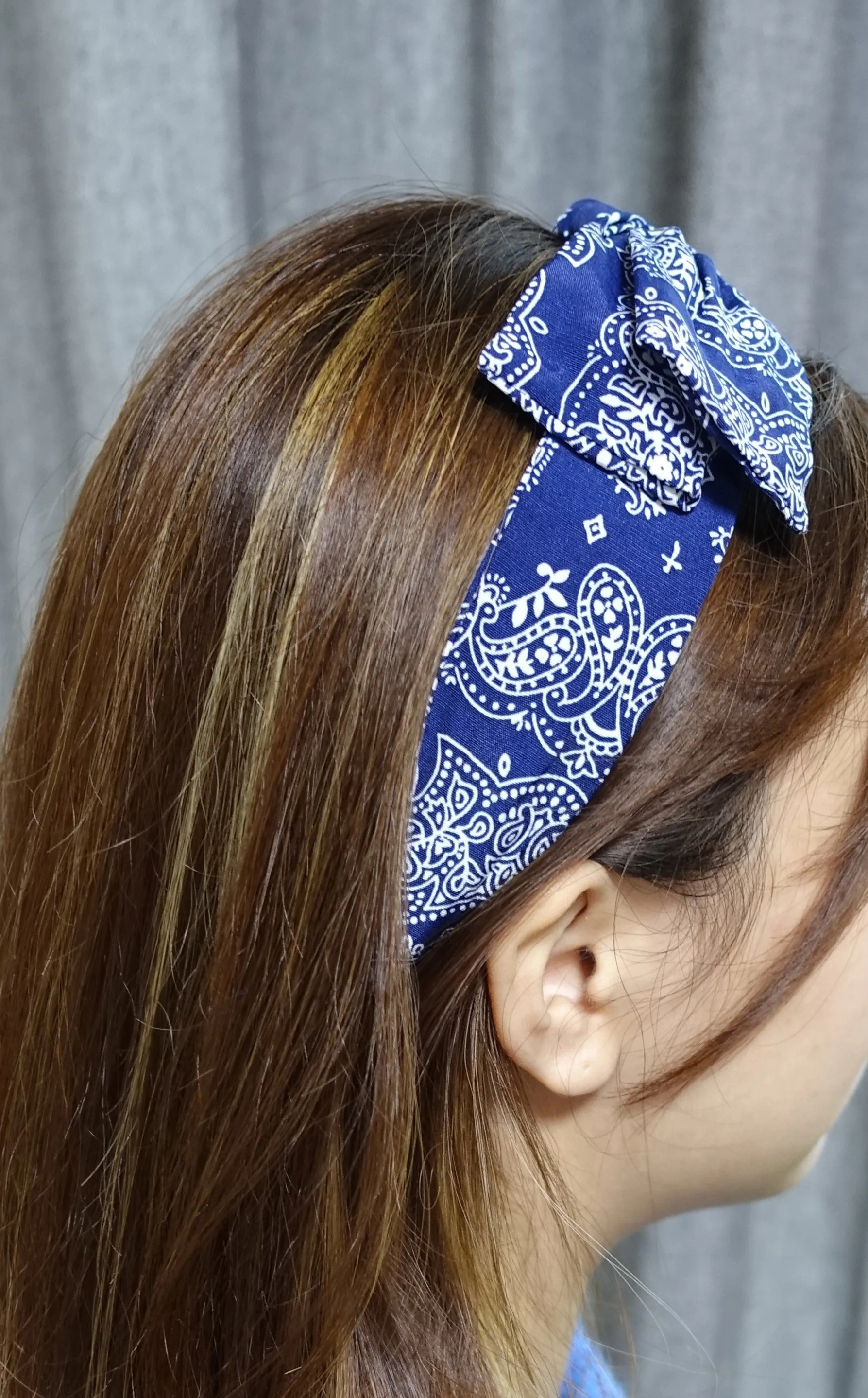 paisley wired bow headband layered bow hairband woman hair accessory for women