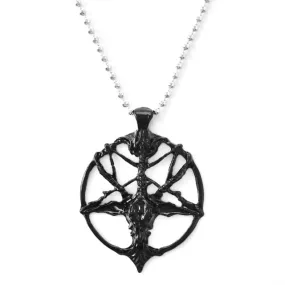 Pan God Skull Necklace Fashion Vintage Women Men Pentagram Goat Head Pendant Chain Unisex Luck Alloy Retro Necklace Jewelry