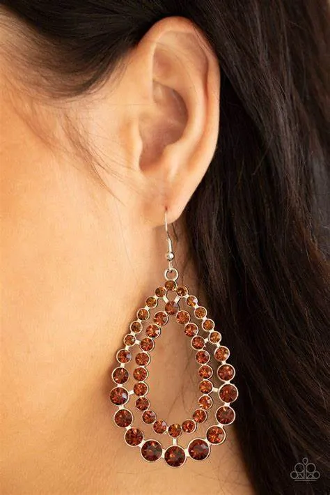 Paparazzi Glacial Glaze Earrings Brown