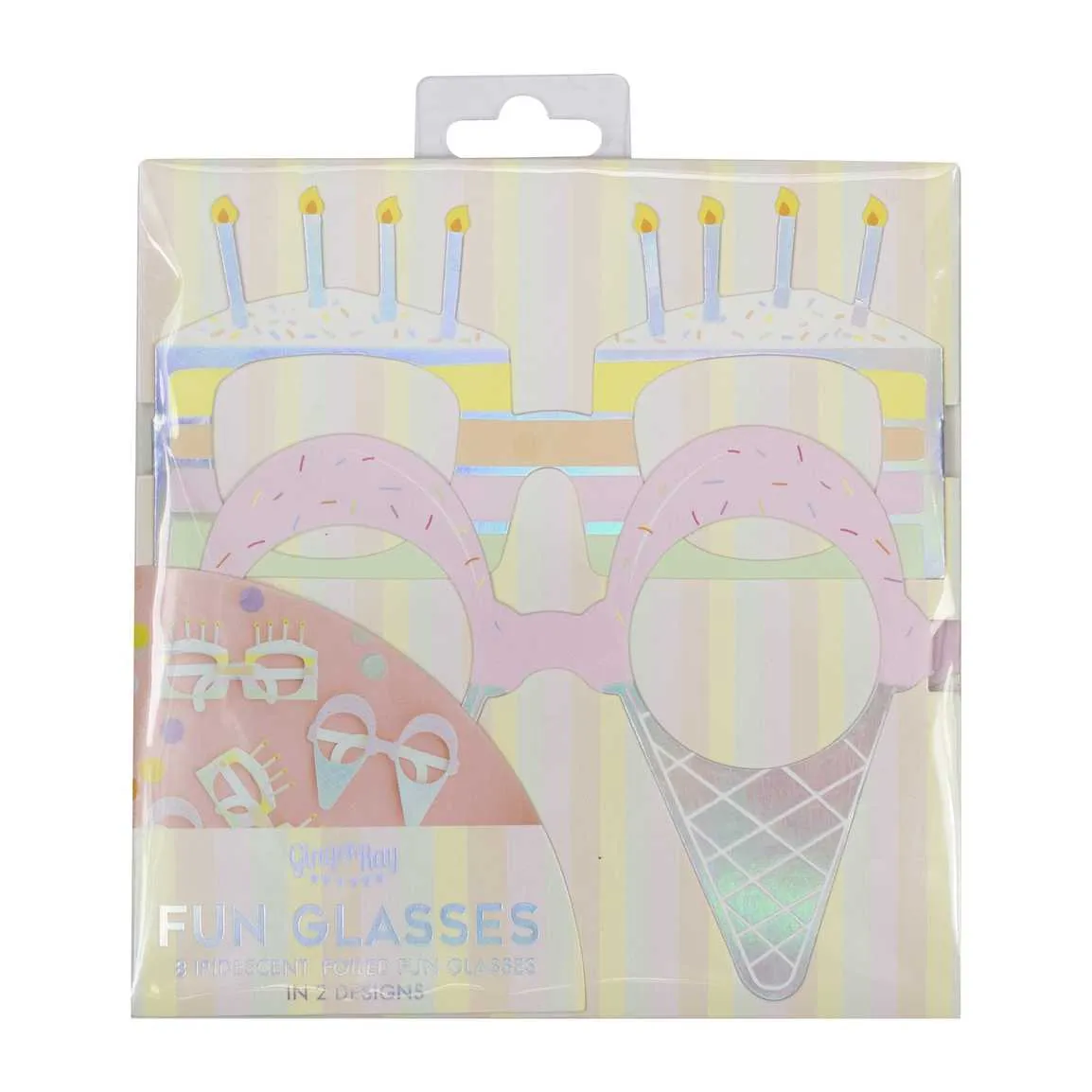 Pastel Fun Party Glasses Pack of 8