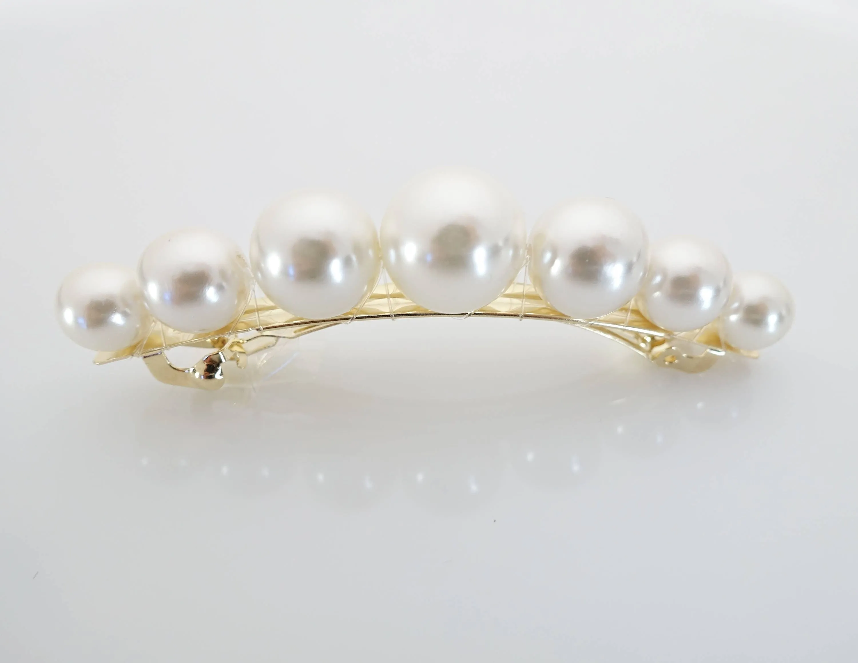 Pearl Ball Beaded French Hair Barrette Banana Hair Clip