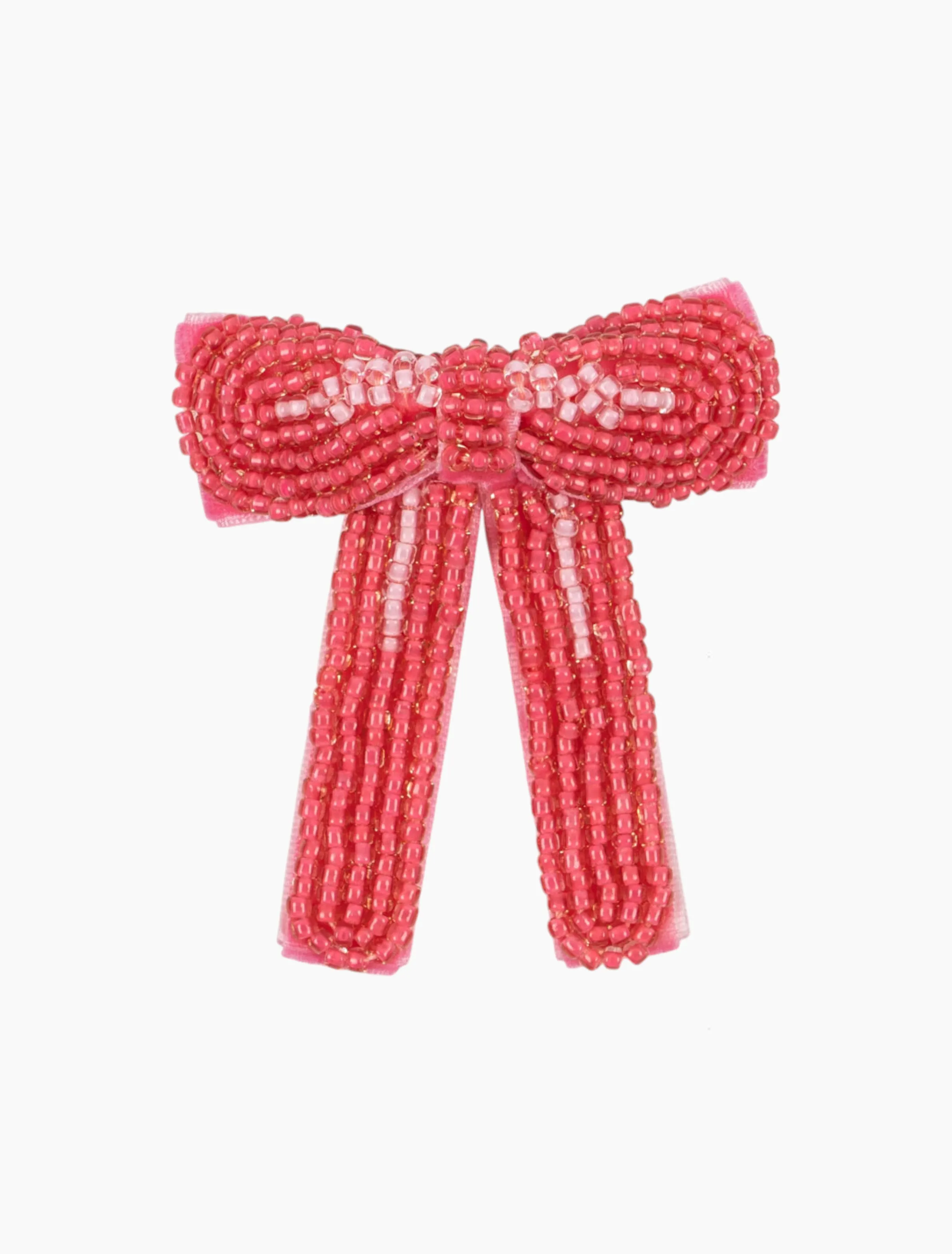 Pearl Bow Hair Clip in Bubblegum