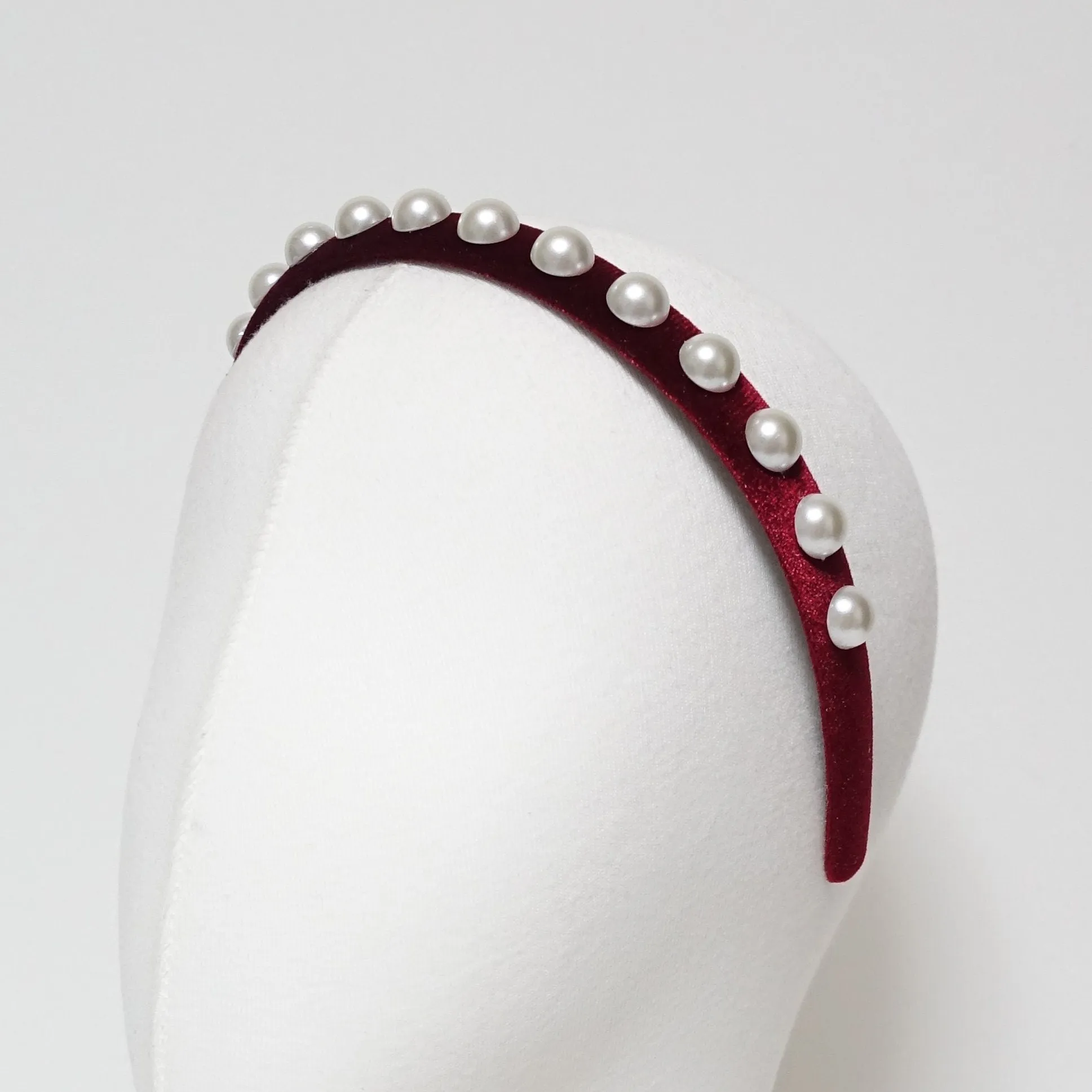 pearl decorated velvet hairband elegant fashion headband for woman