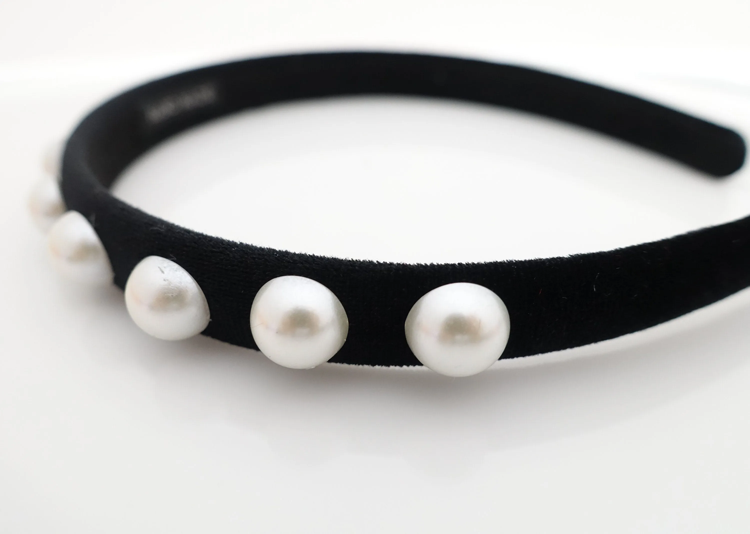 pearl decorated velvet hairband elegant fashion headband for woman