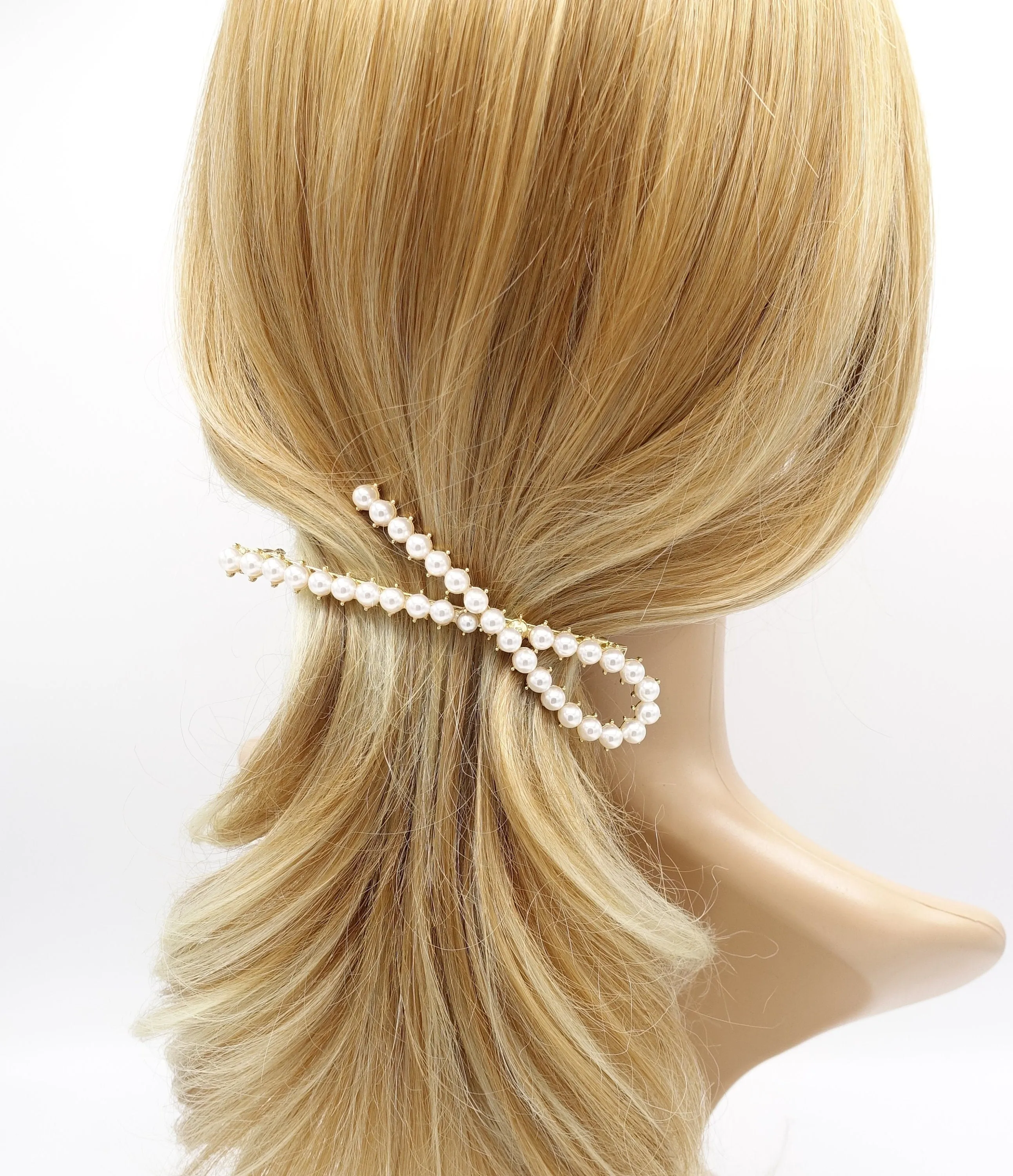 pearl hair barrette, rhinestone hair barrette for women