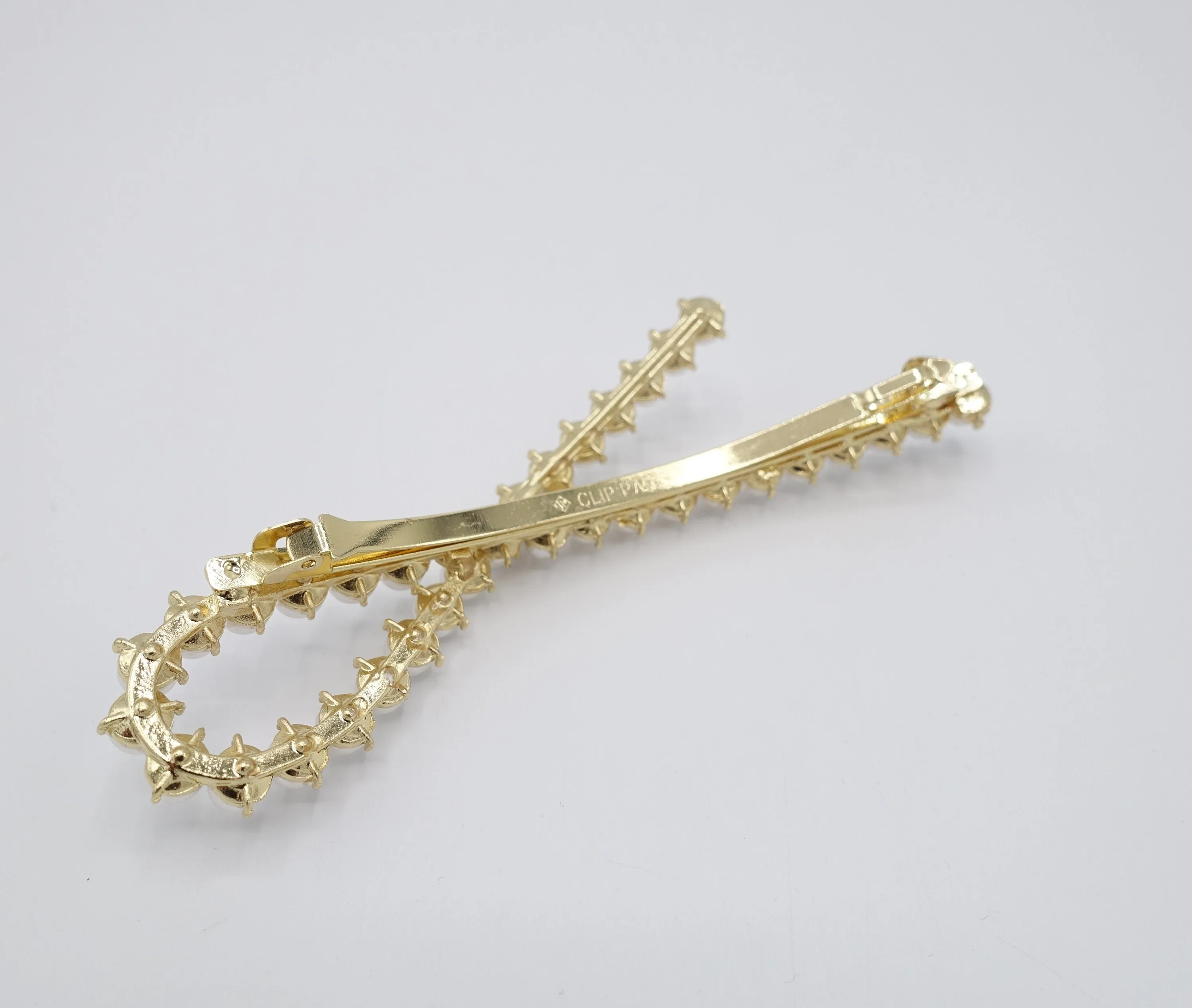 pearl hair barrette, rhinestone hair barrette for women