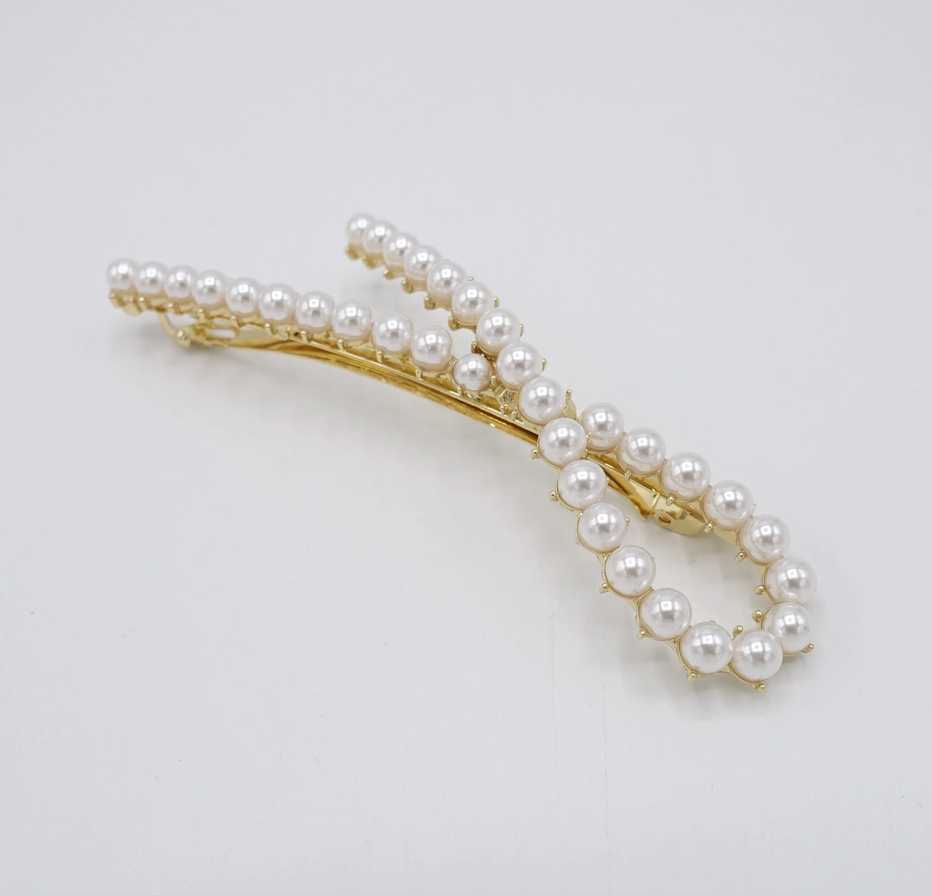 pearl hair barrette, rhinestone hair barrette for women