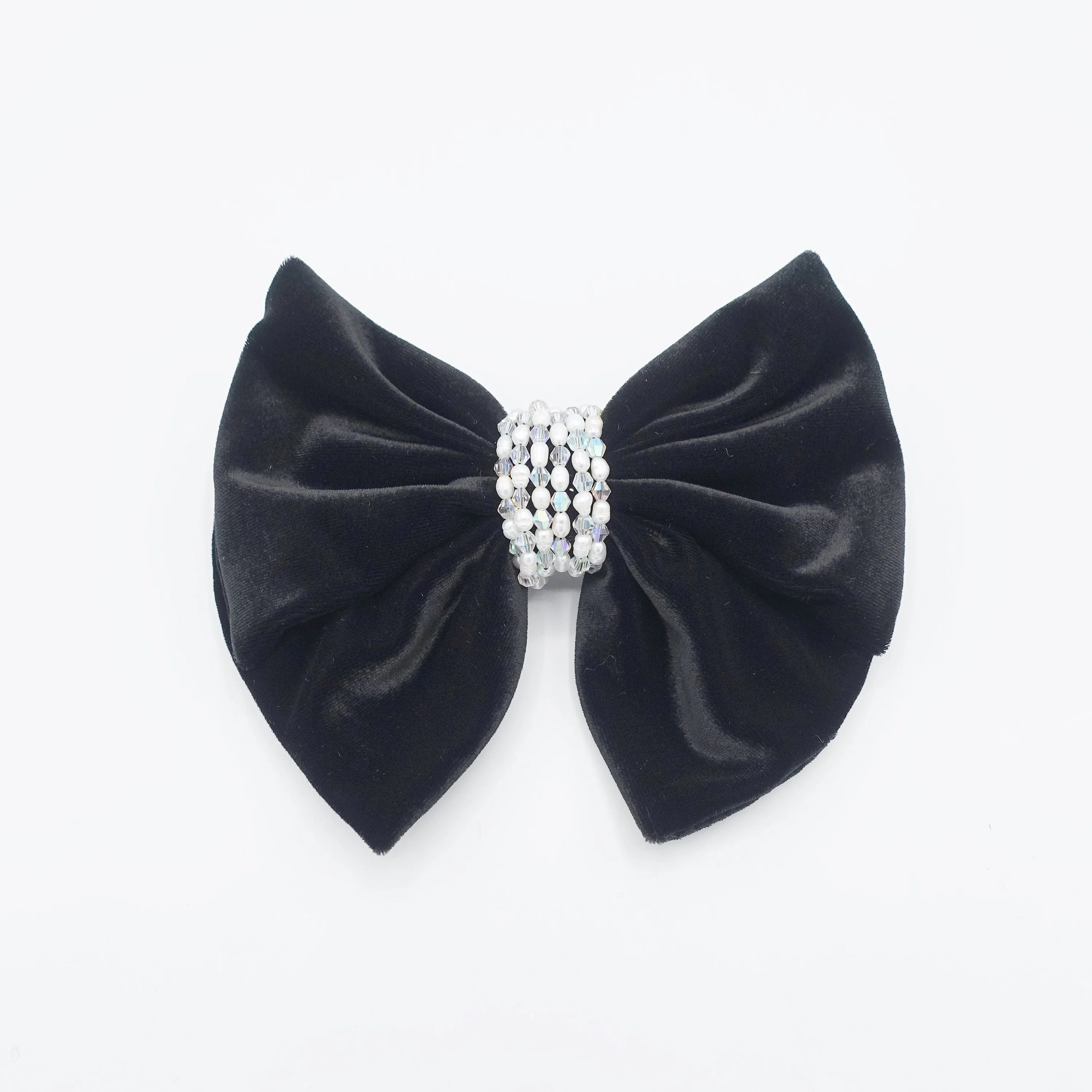 pearl wrap velvet hair bow for women luxury style hair accessory for women