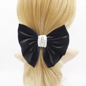 pearl wrap velvet hair bow for women luxury style hair accessory for women